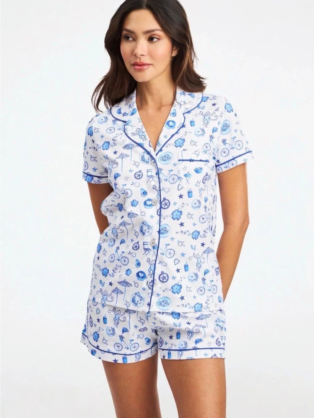 Roller Rabbit x Bluestone Lane Short Pajama Set ☕️💙